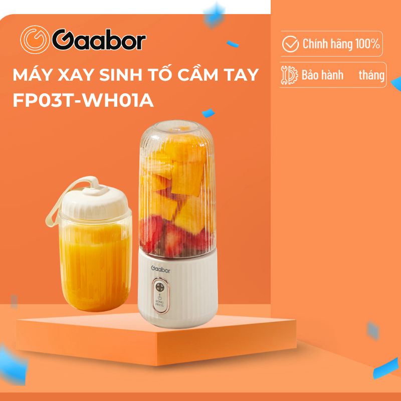 Gaabor Cốc xay sinh tố cầm tay FP03T-WH01A tích điện nhỏ gọn tiện lợi BH Chính Hãng 12 tháng