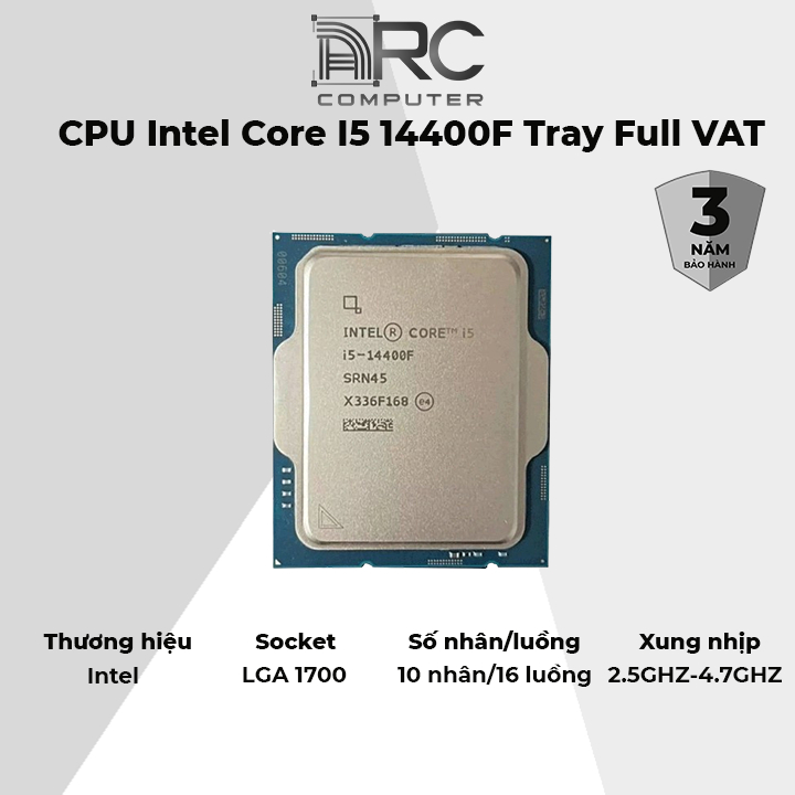 CPU Intel Core i5 12400F/14400F Tray - BH 3 năm