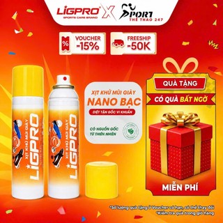 CHAI Xịt KhửMùi Hôi Chân Và Khử Mùi Giày Hiệu Quả 200ml LIGPRO Chiết Xuất Nano Bạc LƯU HƯƠNG THƠM VÀ KHÁNG KHUẨN