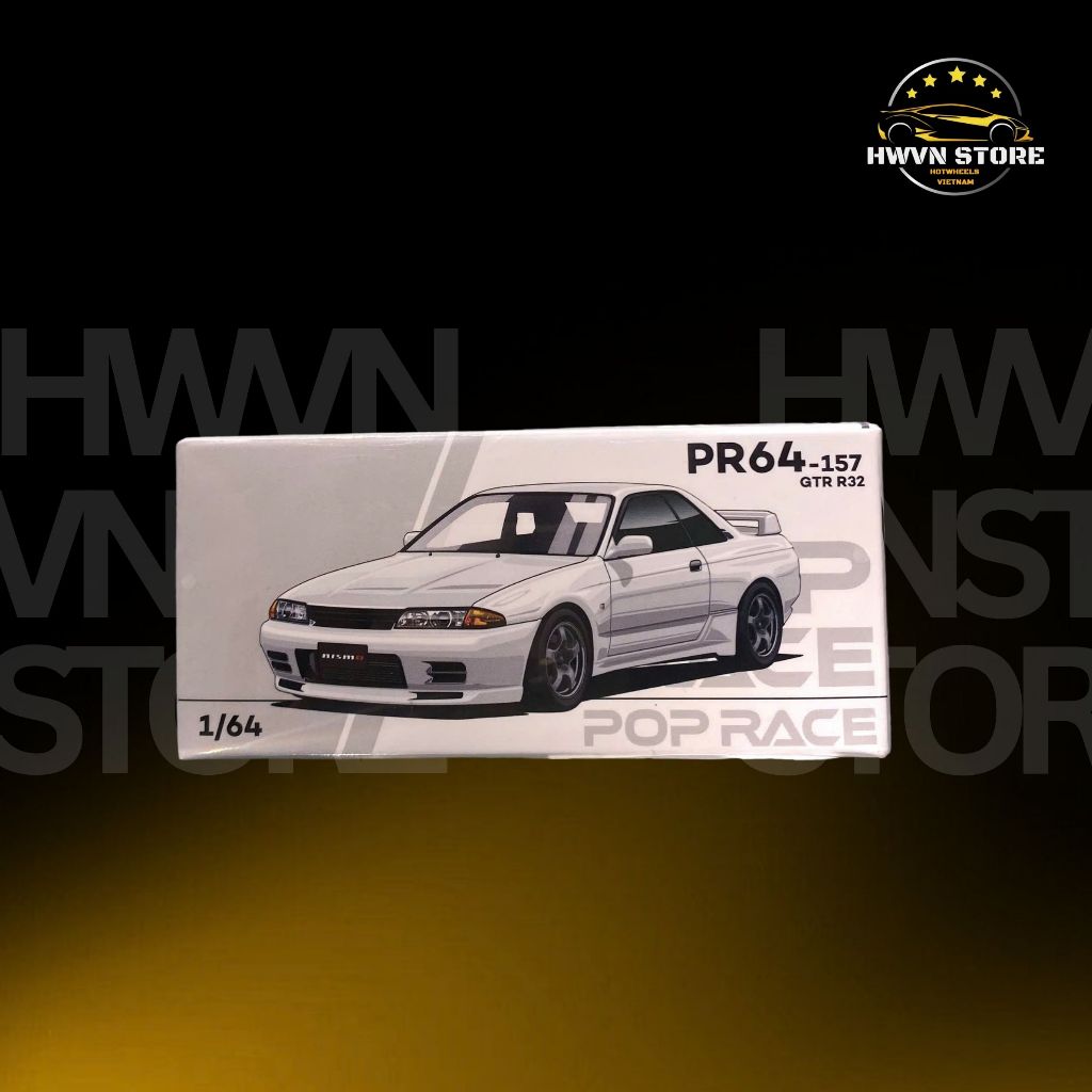 Xe mô hình Poprace GTR R32 màu trắng ( PR640157-BOX)