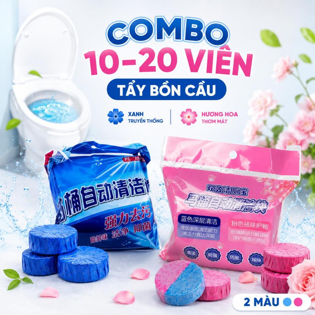 Combo 10 - 20 viên tẩy bồn cầu khử mùi tiện dụng
