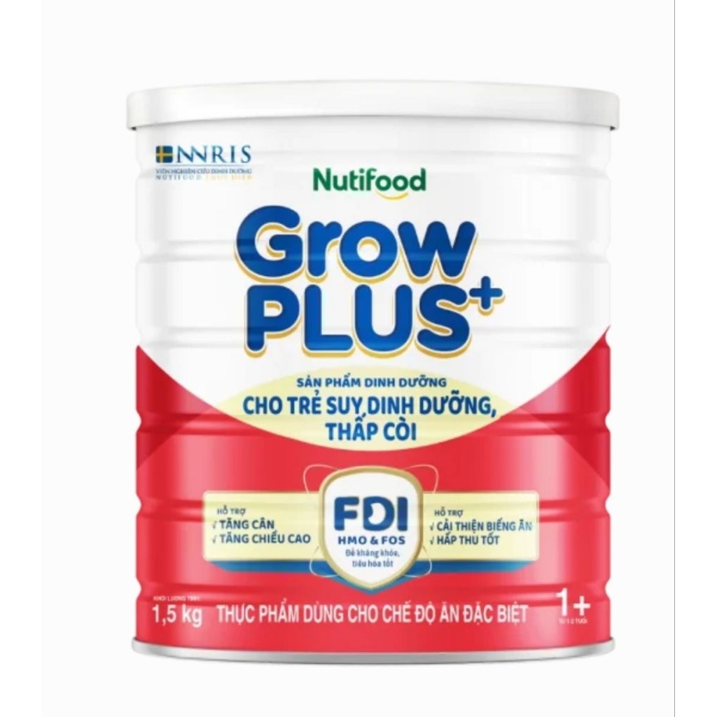 Sữa Grow Plus+ Đỏ FDI 1,5kg của Nutifood (1 đến 2 tuổi)