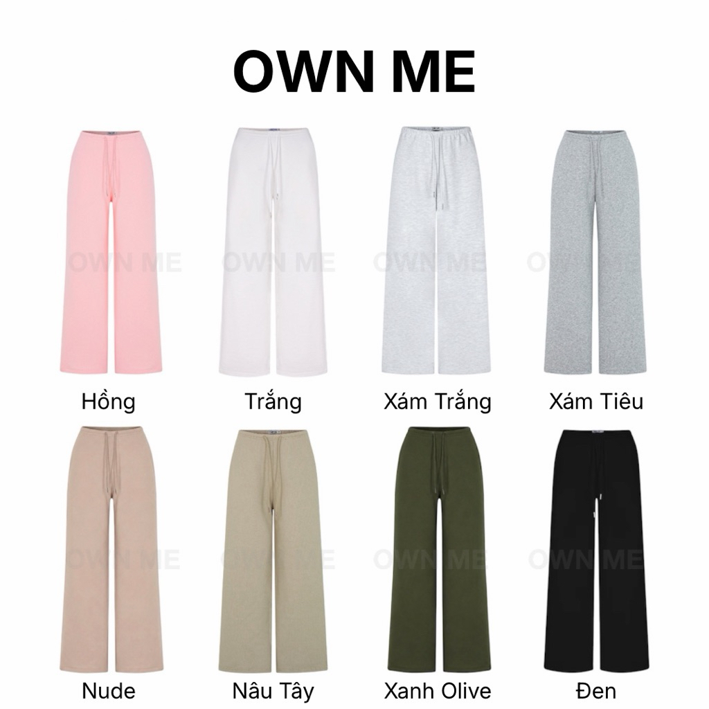 Quần Dài Nữ Nỉ Chân Cua Cạp Thun Nhỏ Ống Suông Không Co Rút - OWN ME