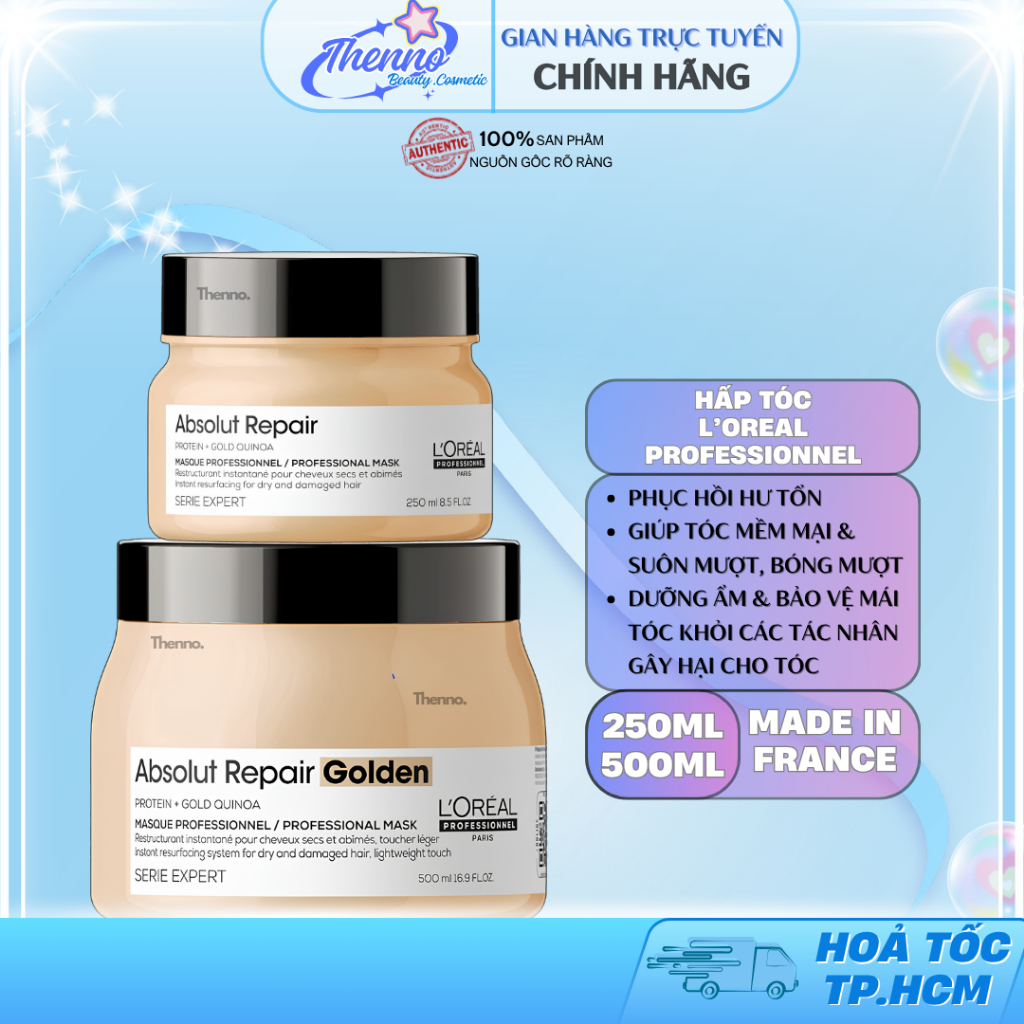 Dầu Hấp Phục Hồi Tóc Hư Tổn Toàn Diện L'Oreal Professionnel Serie Expert Absolut Repair 500ml/250ml