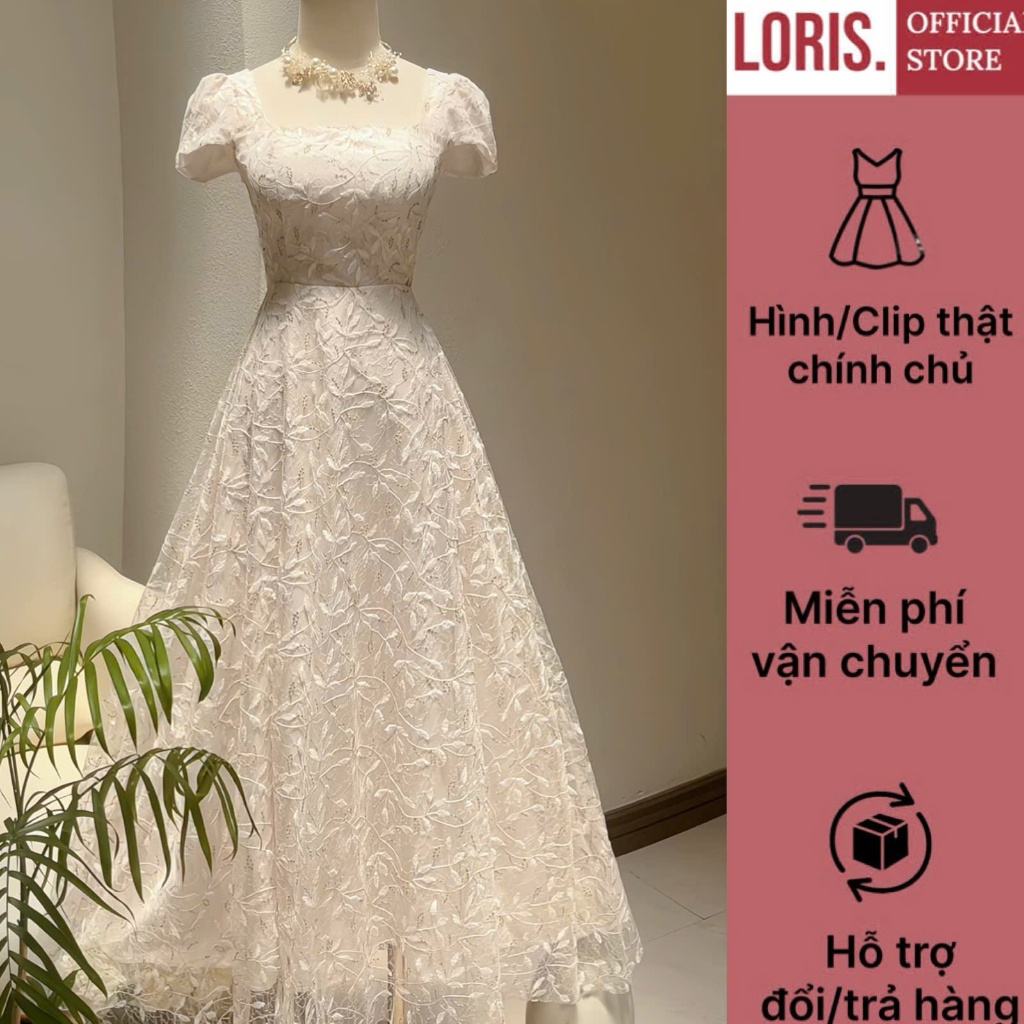 LORIS - Lily Dress, đầm cổ vuông dáng dài