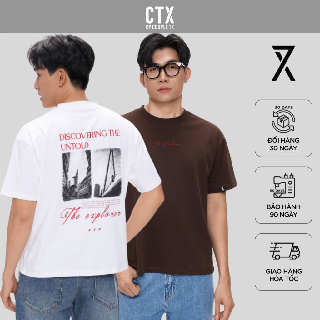Áo Thun Nam Couple TX Discovering The Untold Thun Cotton 100% Form Boxy MTS 1533