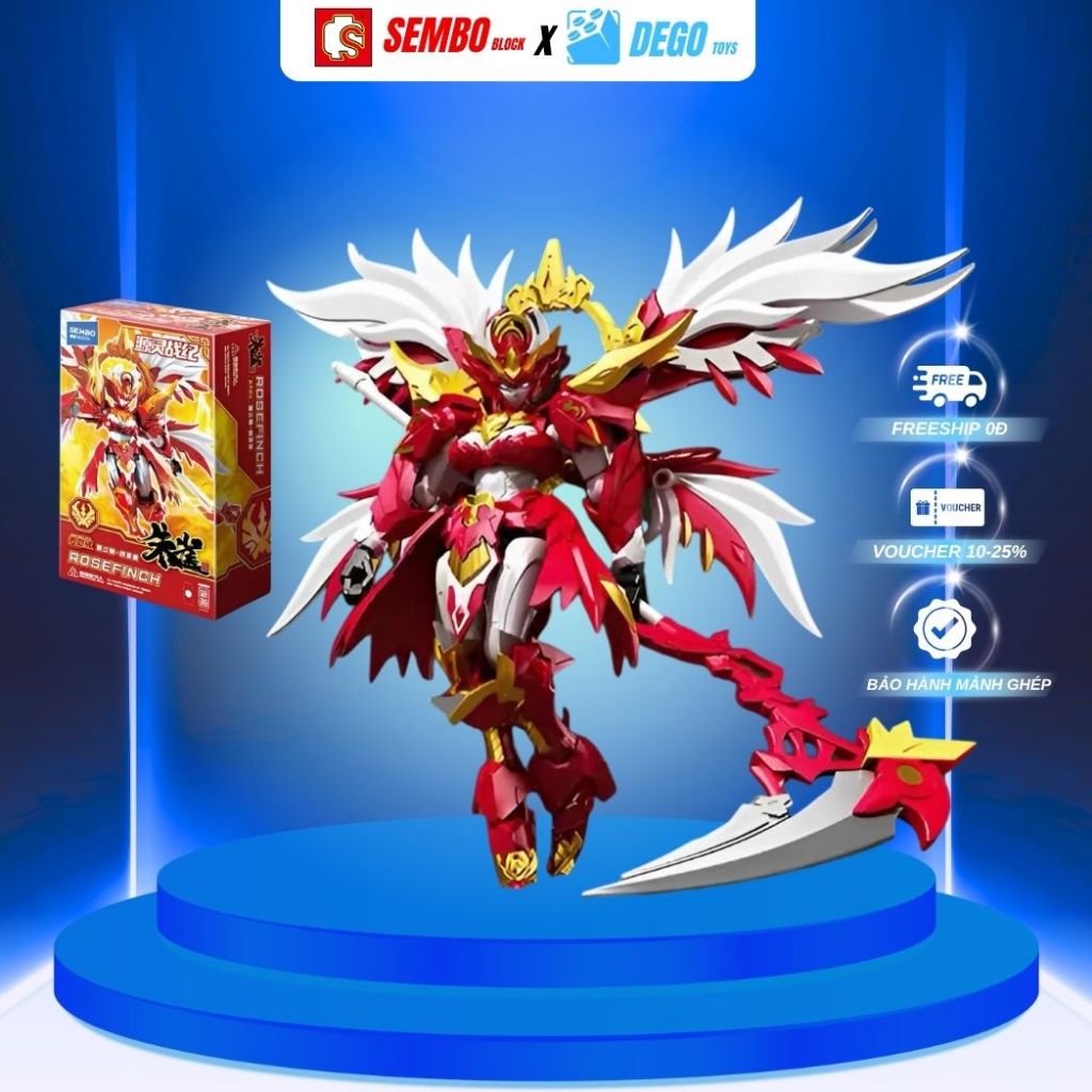 Mô hình lắp ráp Chu Tước SEMBO BLOCK-900028 - Đồ chơi Model kit nhân vật ROSEFINCH - DEGO TOYS