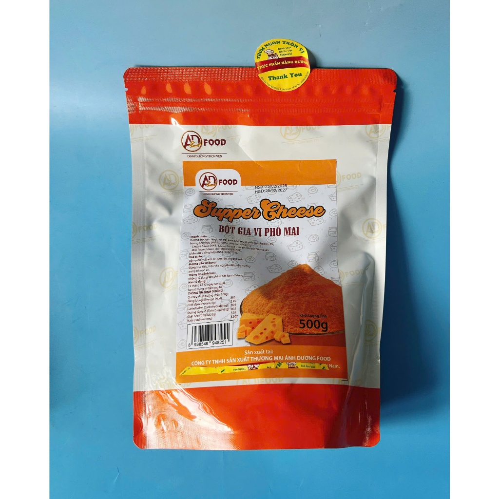 1Kg Bột Phô Mai Super Cheese AD Food - Thơm Béo Đậm Vị, Lắc Khoai & Gà Rán