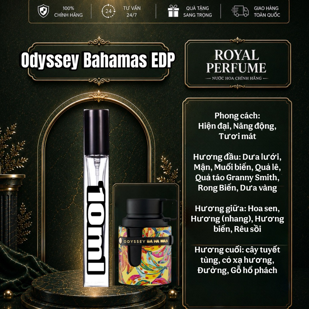 10ml Odyssey Bahamas EDP | Royal Perfume