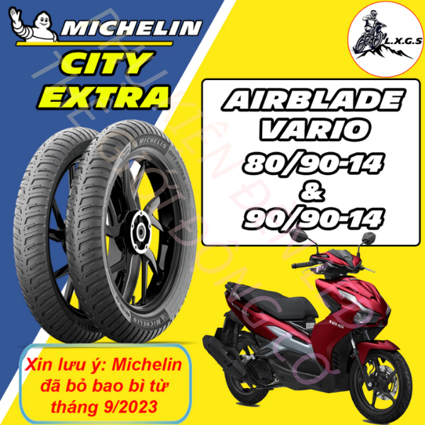 Vỏ lốp xe Michelin City Extra cho tay ga: AB, Vario, Vision...(80/90-14& 90/90-14 - CITY EXTRA)