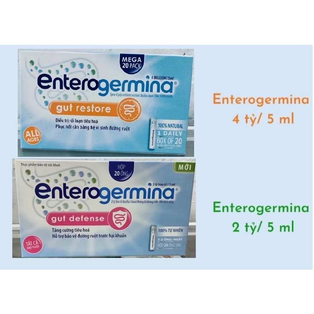 Men vi sinh Enterogermina PHÁP 4 tỷ lợi khuẩn Gut Defense tăng cường tiêu hóa bảo vệ đường ruột Hộp 