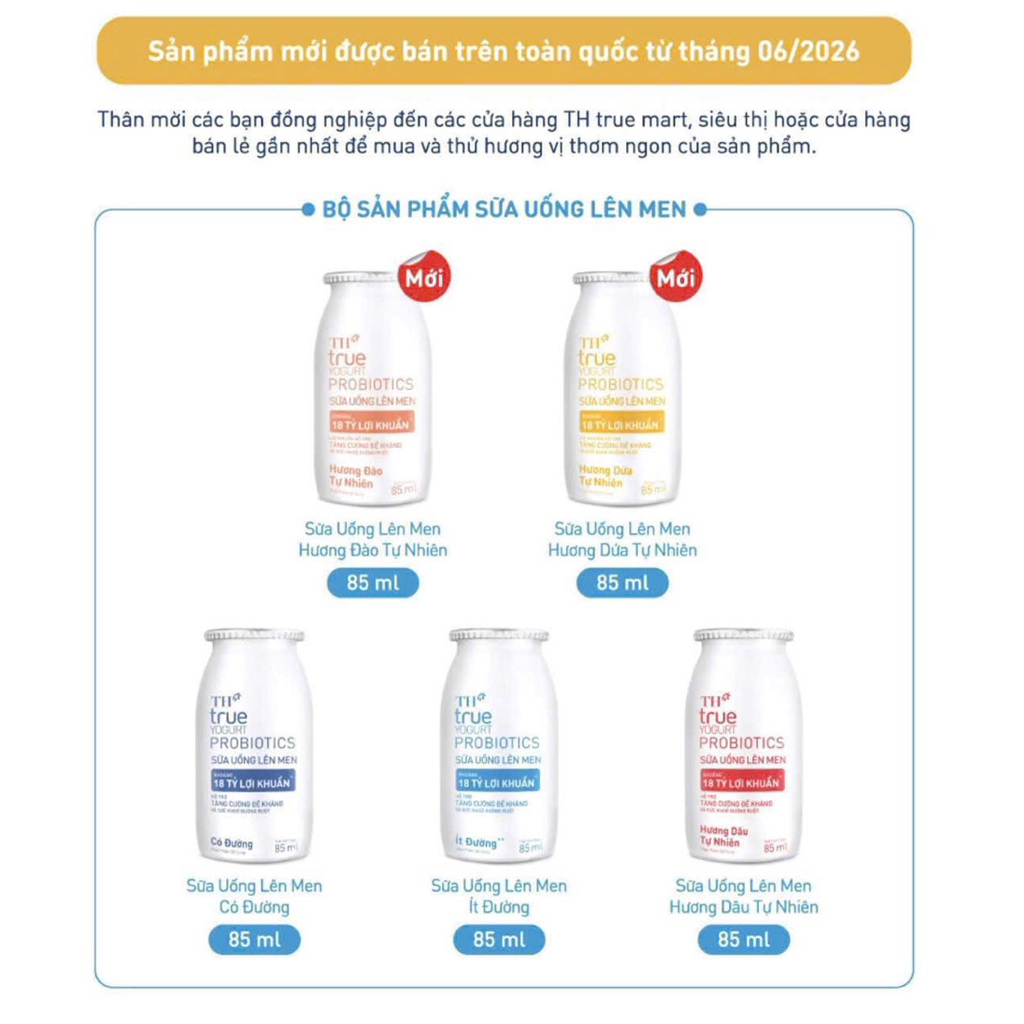 Sữa Chua TH Probi uống 85ml { Combo 6 lốc 24 chai ) ( Ưu tiên khách HCM )