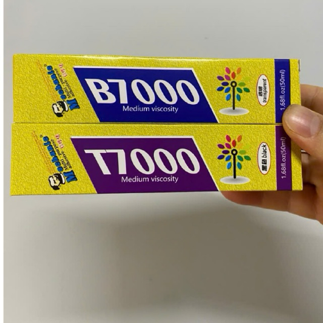 Em sẵn keo B7000 (keo trong) và T7000 (keo đen). Dung tích 50ml