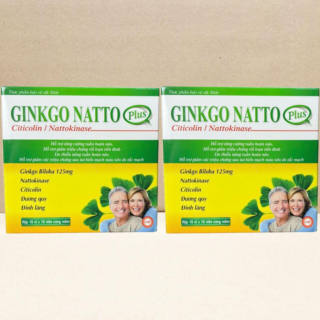 Combo 2 Hộp Ginkgo Natto Plus Vàng - Rostex - Vinaphar - Vitamin Chữa Lành