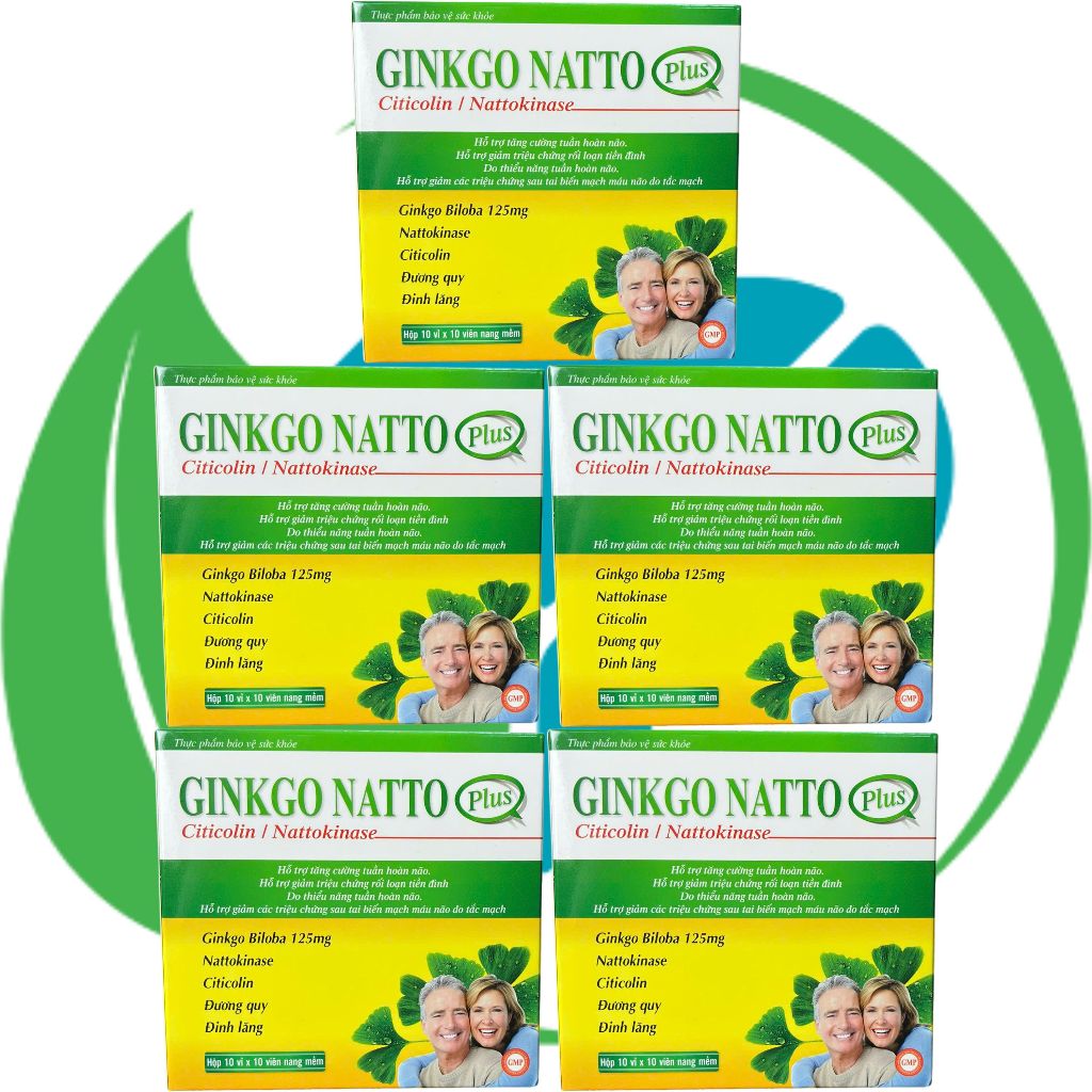 Combo 5 Hộp Ginkgo Natto Plus Vàng - Rostex - Vinaphar - Vitamin Phục Hồi