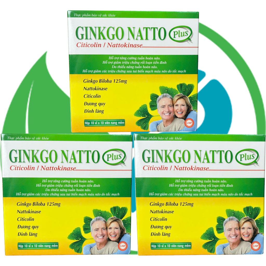 Combo 3 Hộp Ginkgo Natto Plus Vàng - Rostex - Vinaphar - Vitamin Phục Hồi