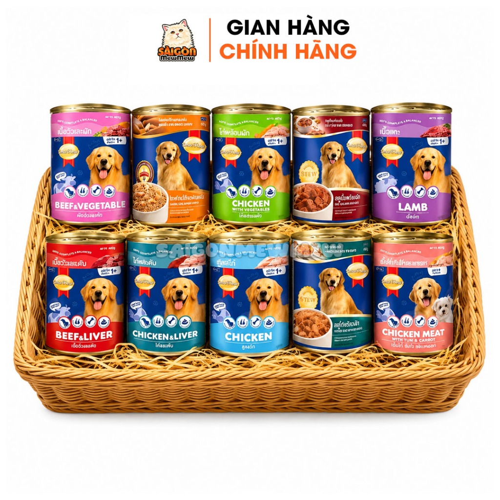 [Combo] Pate Smartheart lon 400g – Thức Ăn Ướt Cho Chó, Bổ Sung Dinh Dưỡng Mỗi Ngày
