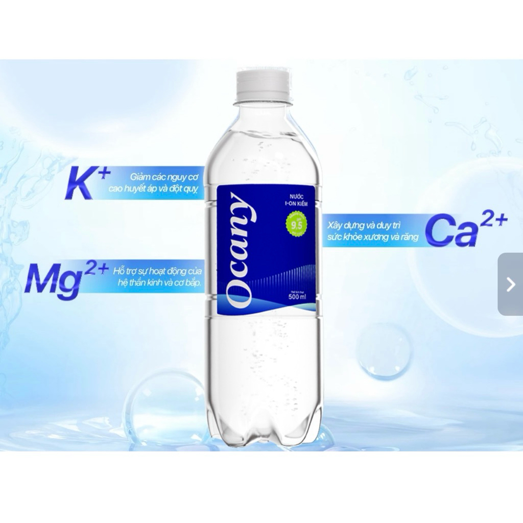 [CHÍNH HÃNG] Combo 6 chai Nước uống ION KIỀM Ocany chai 500 ml..