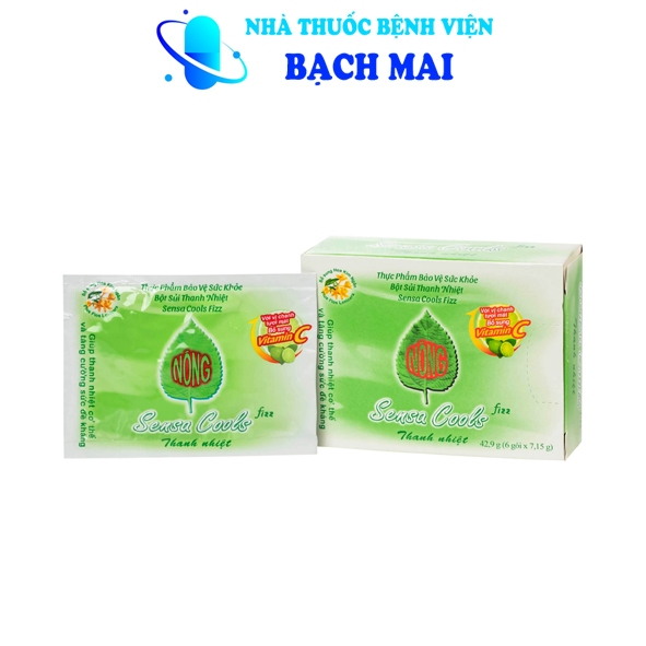 SENSA COOLS FIZZ THANH NHIỆT 🌿 ( 6 gói ) Bột sủi thanh nhiệt Sensa Cools Fizz (6 gói)
