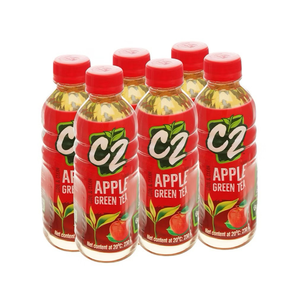 Lốc 6 Chai Trà Xanh C2 Vị Táo(6 Chai x 255ml)