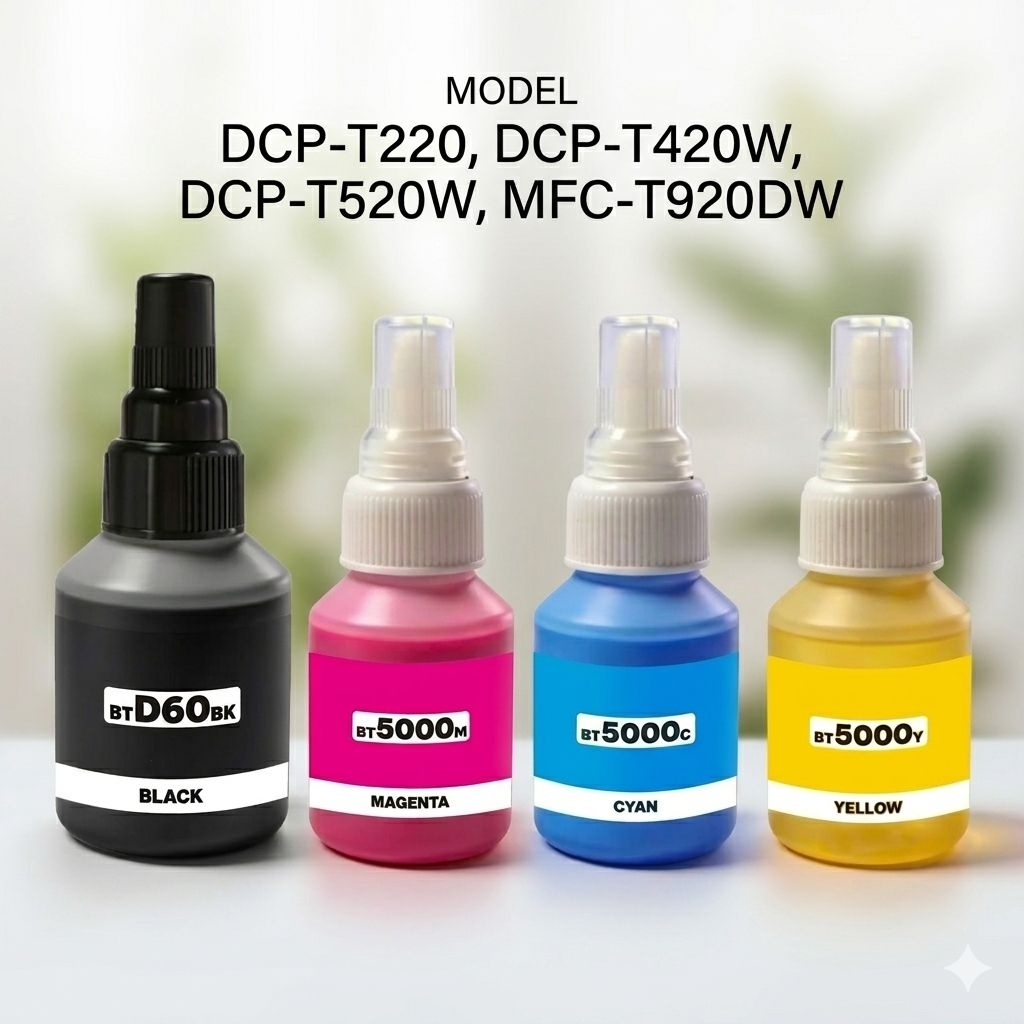 Hoả tốc HCM -Bộ 4 màu Mực in Brother nhập khẩu BT5000 BTD60BK cho máy in Brother DCP-T220 T300 T310 