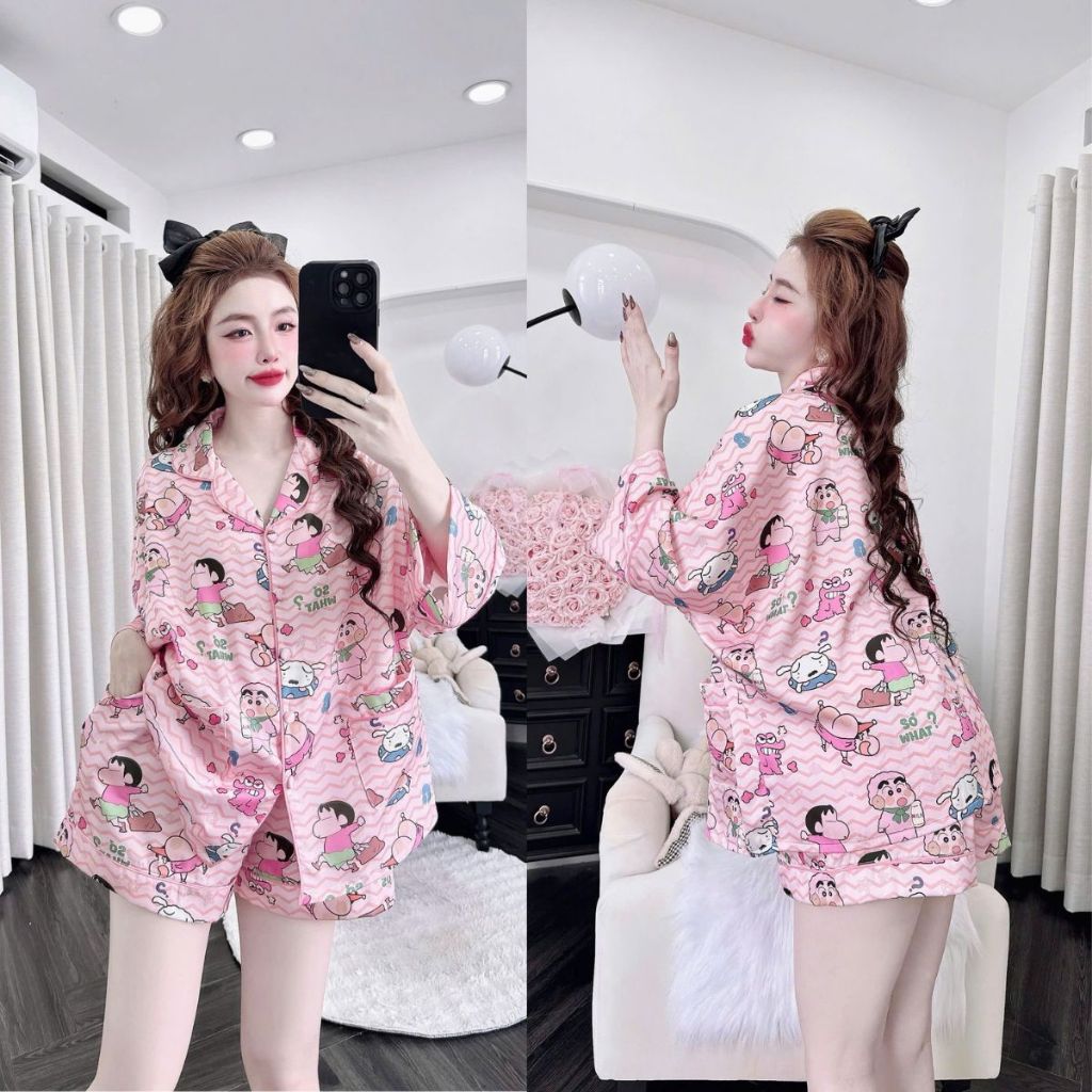 M41 Đồ Ngủ Nữ Tay Cánh Dơi MIKY, Đồ Ngủ Bigsize lụa Latin cao cấp mềm mại xinh xắn 6 < 80KG