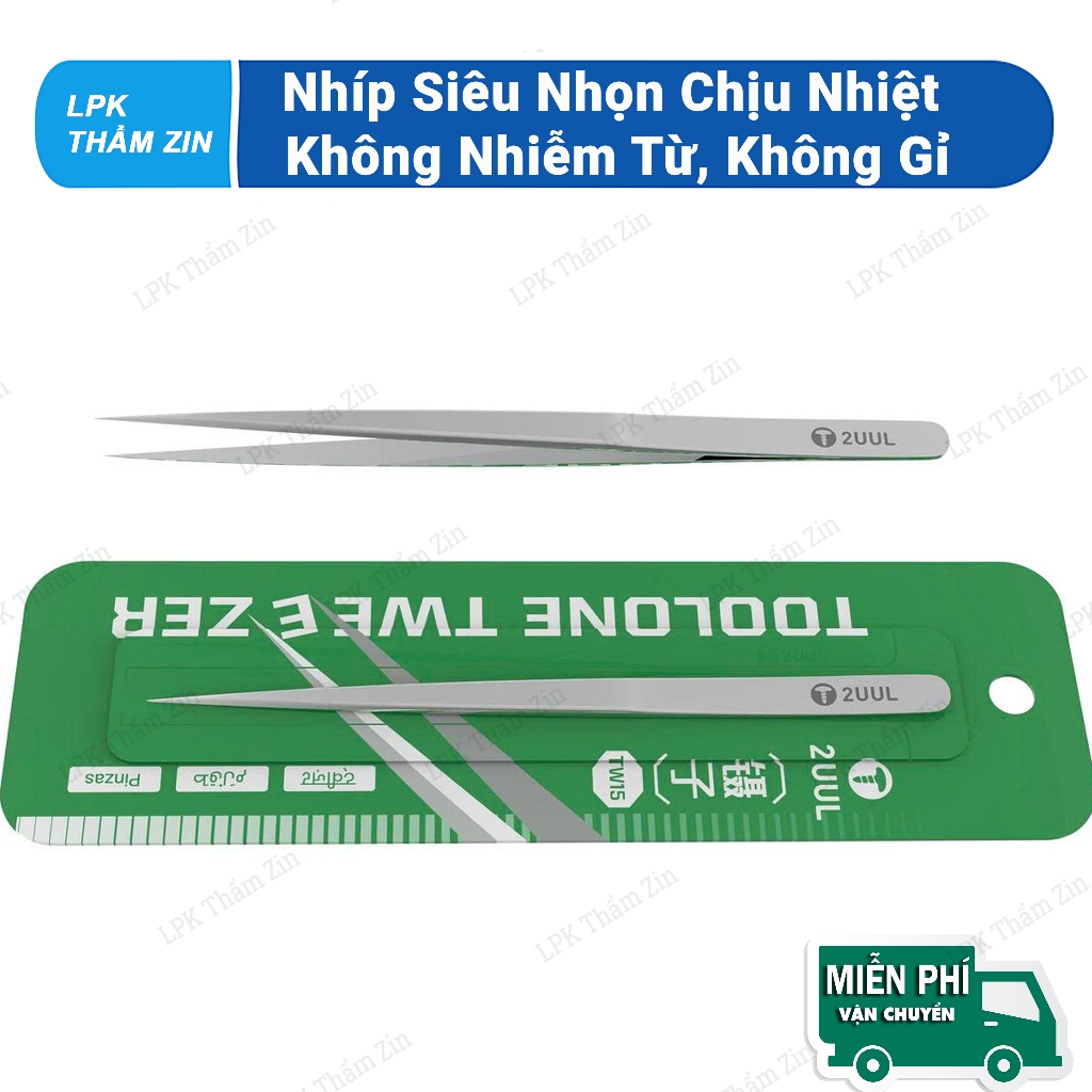 Nhíp Đầu Siêu Mảnh Không Gỉ, Gắp Chính Xác, Chống Từ Tính 2UUL TW15