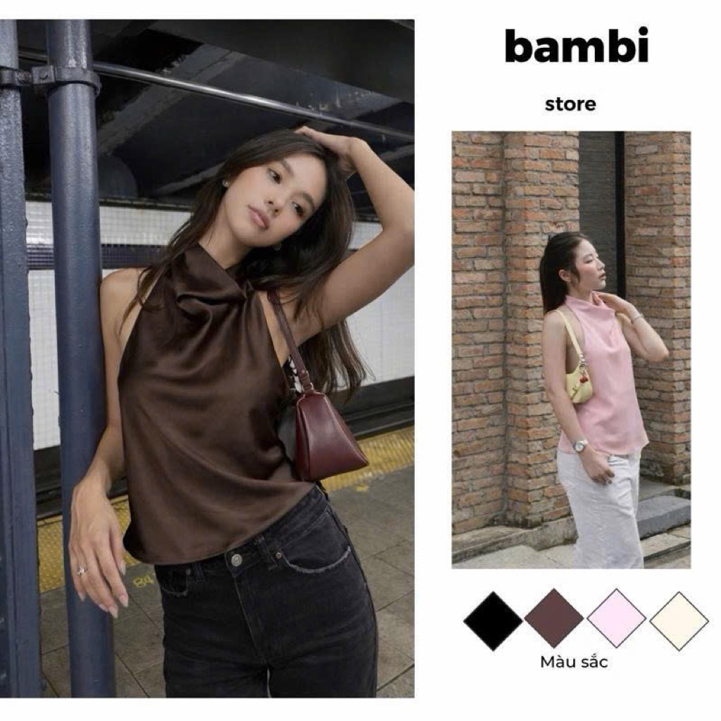 [Bambi] Áo lụa cổ đổ Ver.1 ( 4 màu) | BigBuy360 - bigbuy360.vn