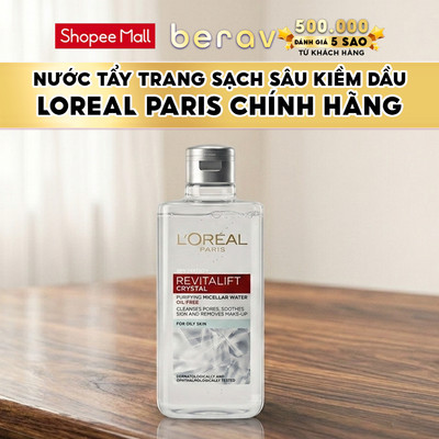 [MINISIZE] Nước tẩy trang đa năng 3-in-1 L'Oreal Paris Crystal Revitalift Micellar cho da dầu mụn 95ml