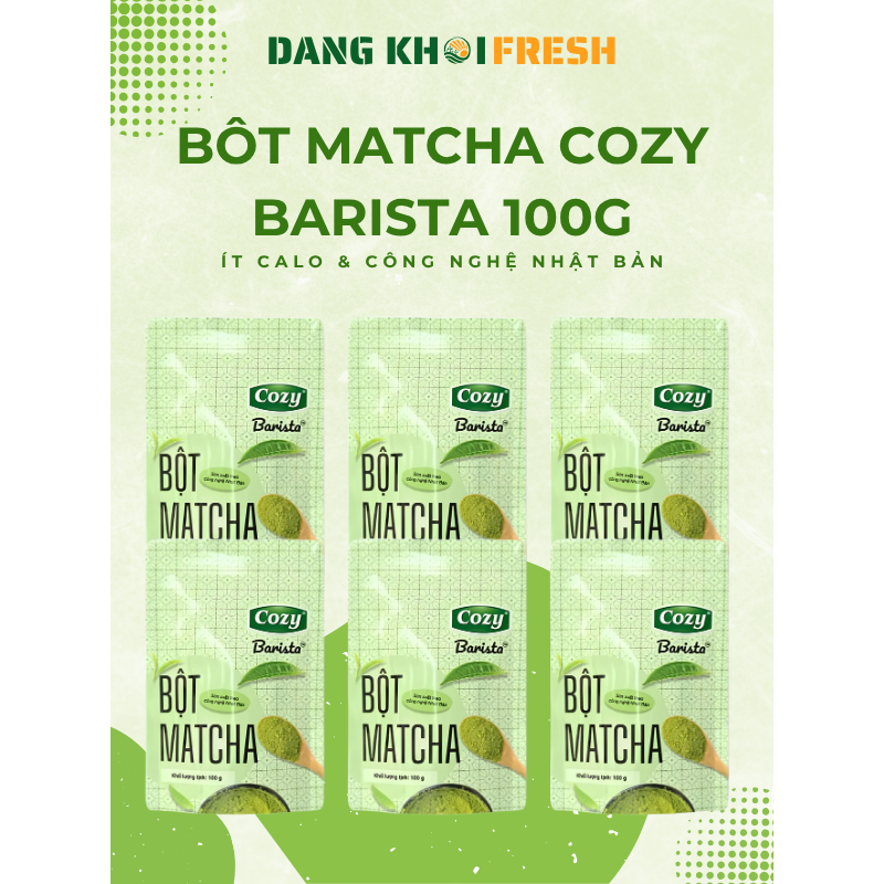 Combo 10 Túi Bột Matcha Cozy Barista 100g Bột Trà Xanh Cozy Pha Chế Matcha Latte Coldwisk Chính Hãng