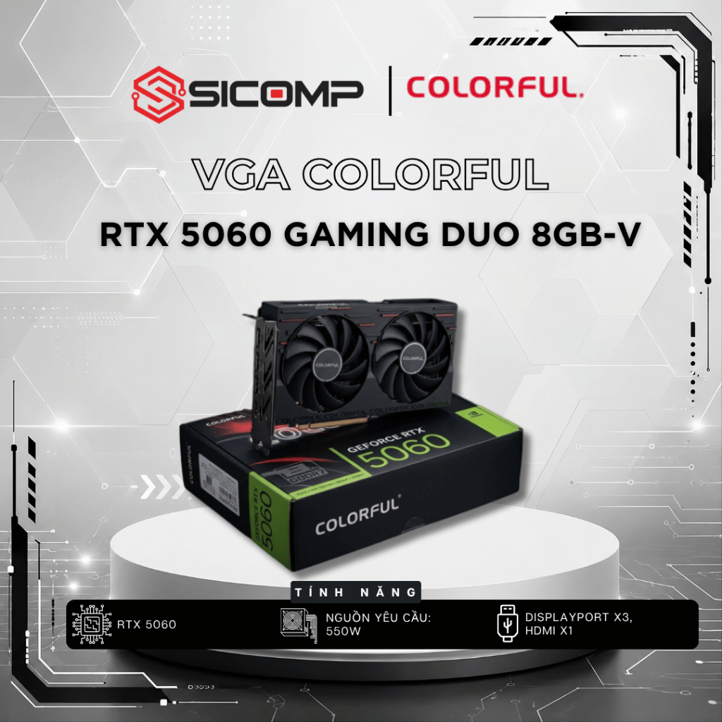 VGA Colorful RTX 5060 Gaming DUO 8GB-V