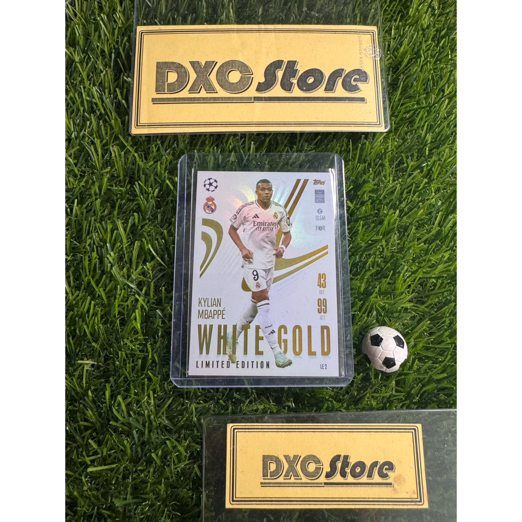 [ CHÍNH HÃNG ] - LIMITED EDITION - WHITE GOLD - TOPPS MATCH ATTAX EXTRA 2025 - KYLIAN MBAPPE (REAL M