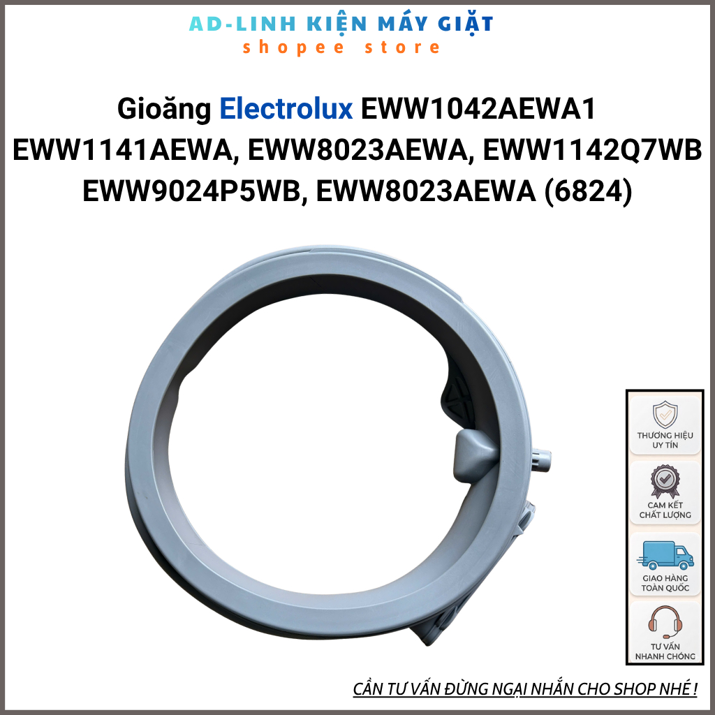 Gioăng (ron) máy giặt Electrolux EWW1042AEWA1, EWW8023AEWA, EWW1142Q7WB, EWW9024P5WB, EWW8023AEWA...