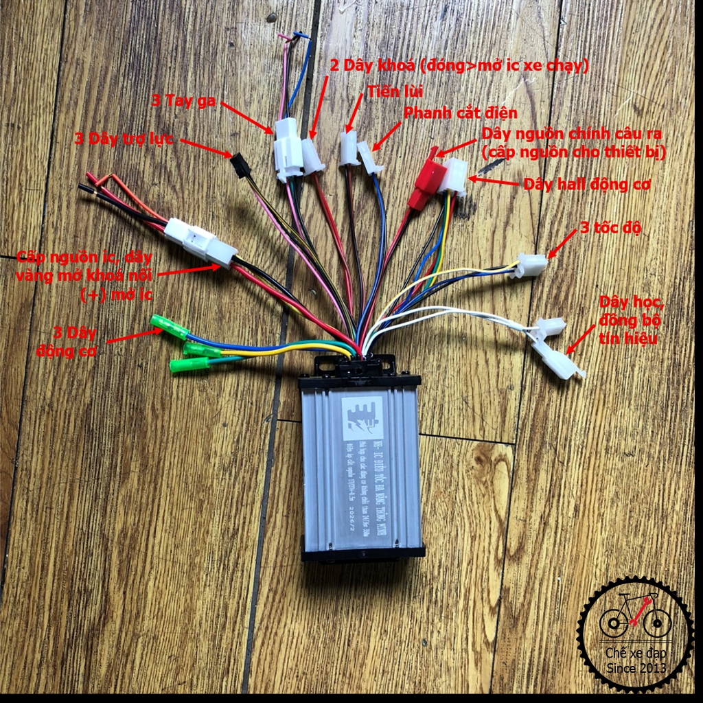 Điều tốc IC đa năng NH 24v-36v/350w cho xe đạp điện, có dây đạp trợ lực