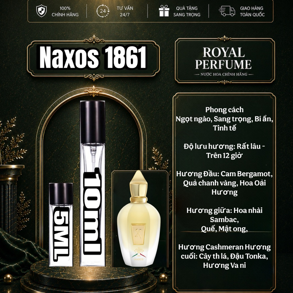 5/10ml XJ Naxos 1861 EDP - Nước Hoa Nam | Royal Perfume