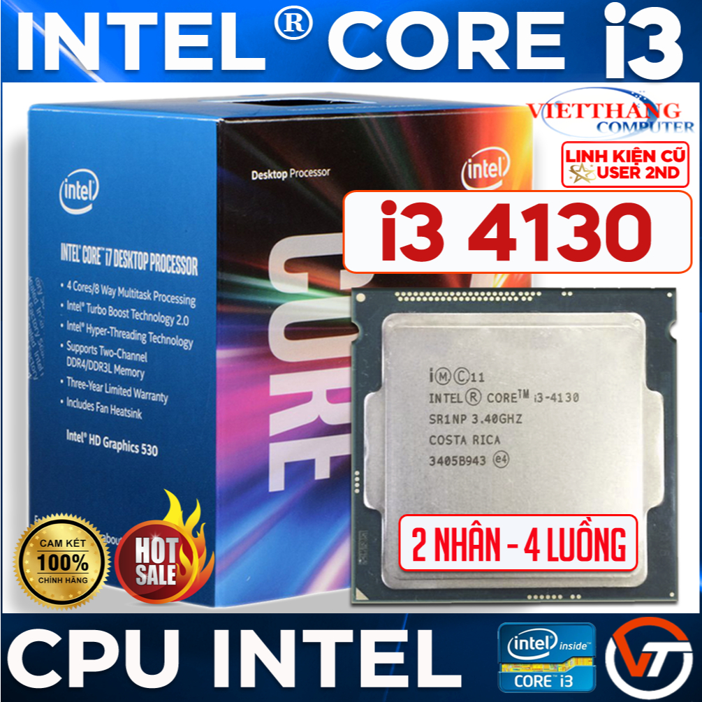 Bộ Vi Xử Lý CPU Core i3 4130 3.4 Ghz Socket 1150 ( Cũ - 2nd )