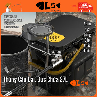 Thùng Câu Đài, Xô Câu Cá, Đa Chức Năng, 27L Di Động Siêu Nhẹ, Nhựa ABS Chống Ăn Mòn, YEYINGZHE - Lâm Suy