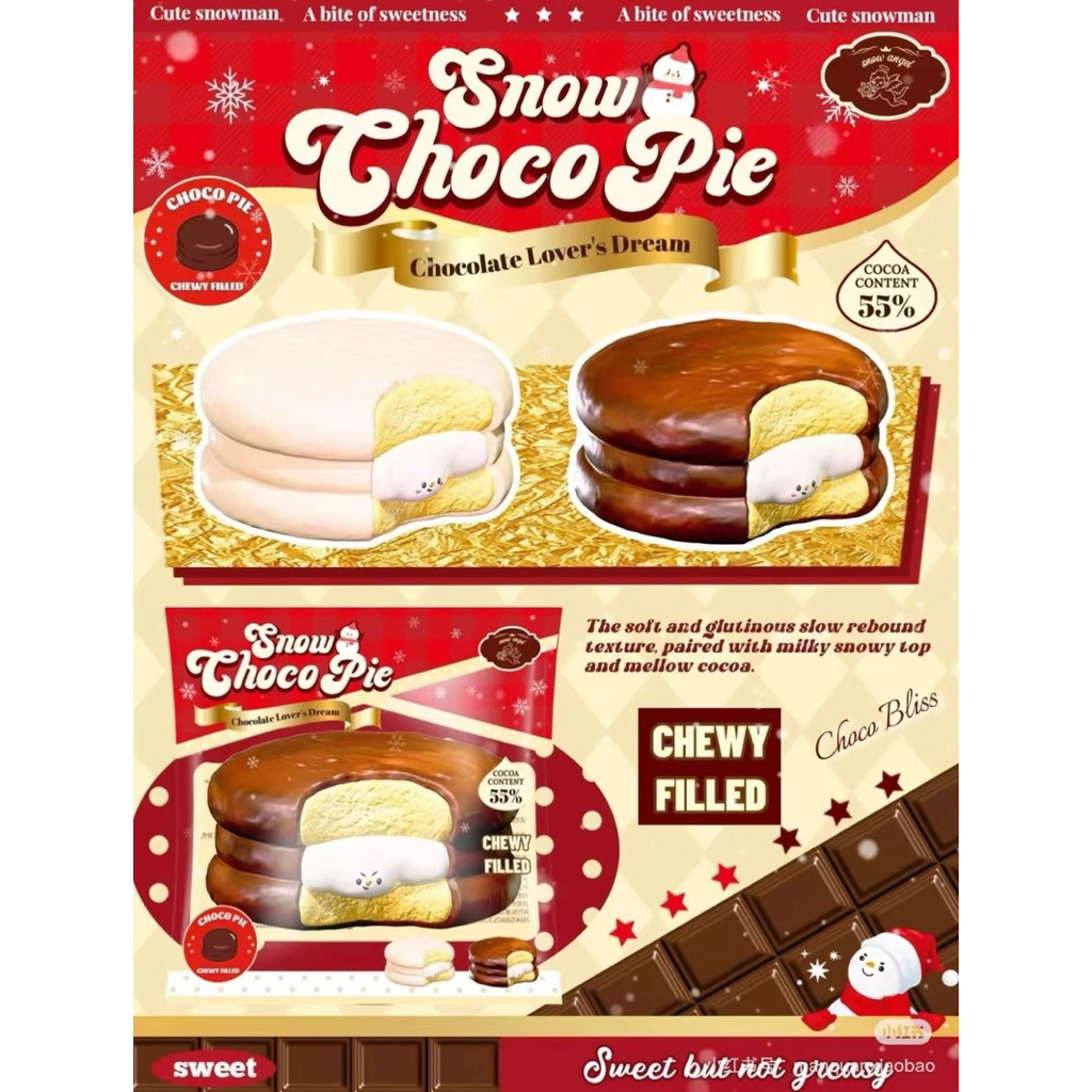 [ĐỌC KỸ MÔ TẢ SẢN PHẨM] SQUISHY CHOCOPIE NGƯỜI TUYẾT NEW CHÍNH HÃNG