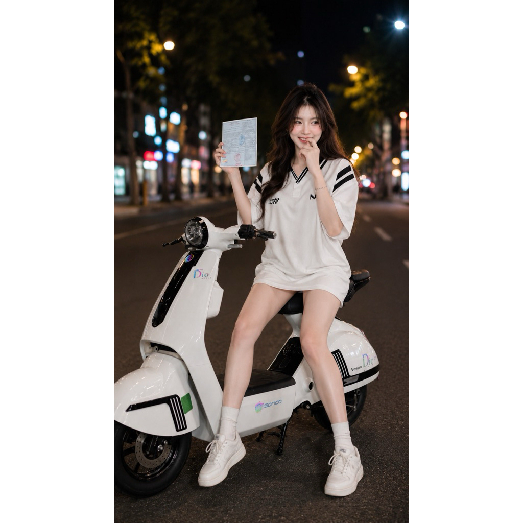 𝐕𝟑 Dior 946 - Sonco Cty 𝐕𝐞𝐬𝐩𝐚 mini - Xe đạp điện tem xanh Đăng kiểm