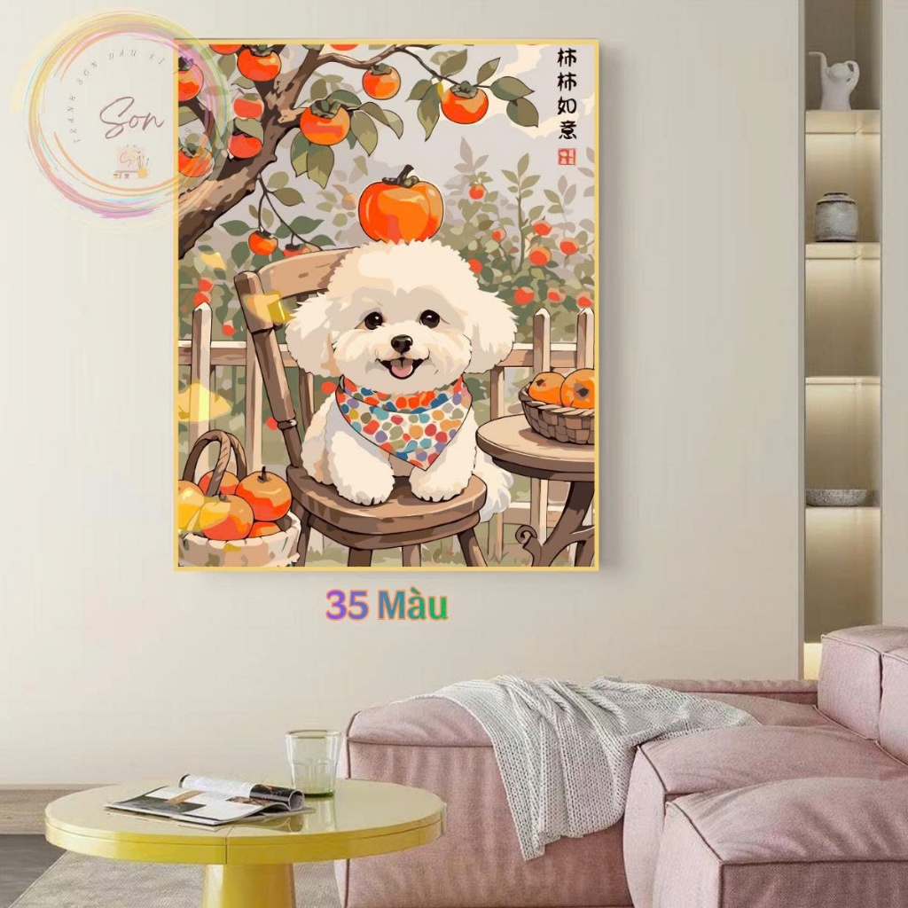 Tranh tô mầu theo số gấu trúc, tranh mèo, tranh số hóa thú cưng dễ thương, gia đình chuột hamster, h