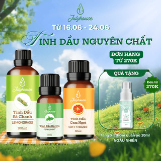 Tinh dầu sả chanh, bạc hà, cam ngọt, khuynh diệp thiên nhiên nguyên chất Julyhouse 30ml/50ml/100ml