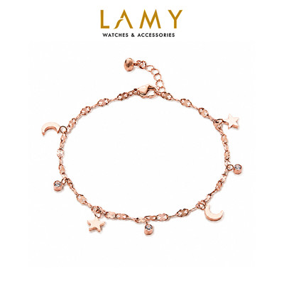 Lắc chân nữ LAMY Moon & Star Anklet Rose Gold 9004