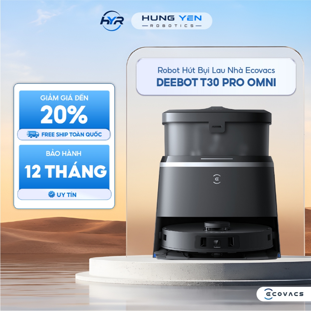 Robot hút bụi lau nhà Ecovacs Deebot T30 Pro Omni - Chính hãng