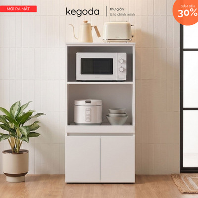 Tủ Bếp Đa Năng Tích Hợp Kệ Để Lò Vi Sóng, Nồi Cơm Điện 60x122cm Phong Cách Hàn Quốc KGD107 KEGODA