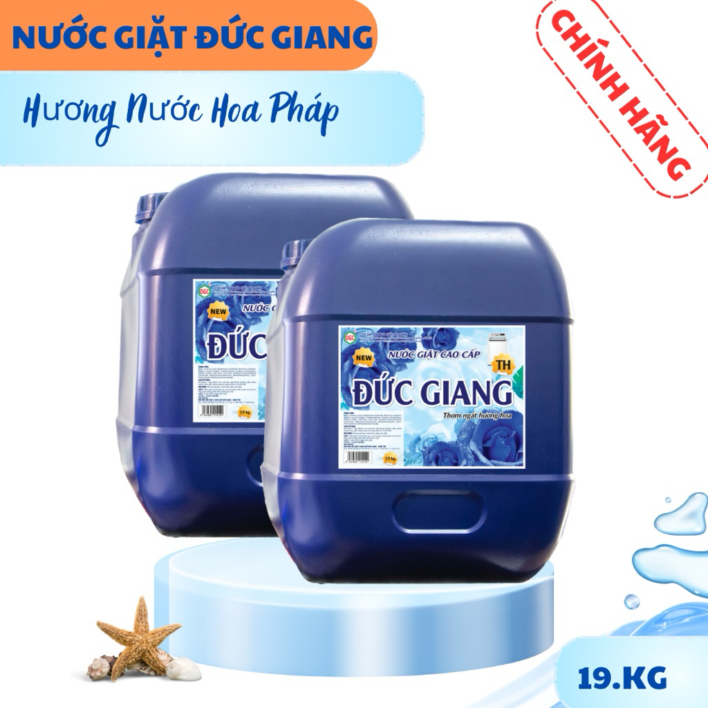 Nước Giặt xả 2in1 Can 5kg 10kg  Đức Giang, Hương Nước Hoa, Giặt sạch các vết bẩn, Lưu Lại Hương Thơm