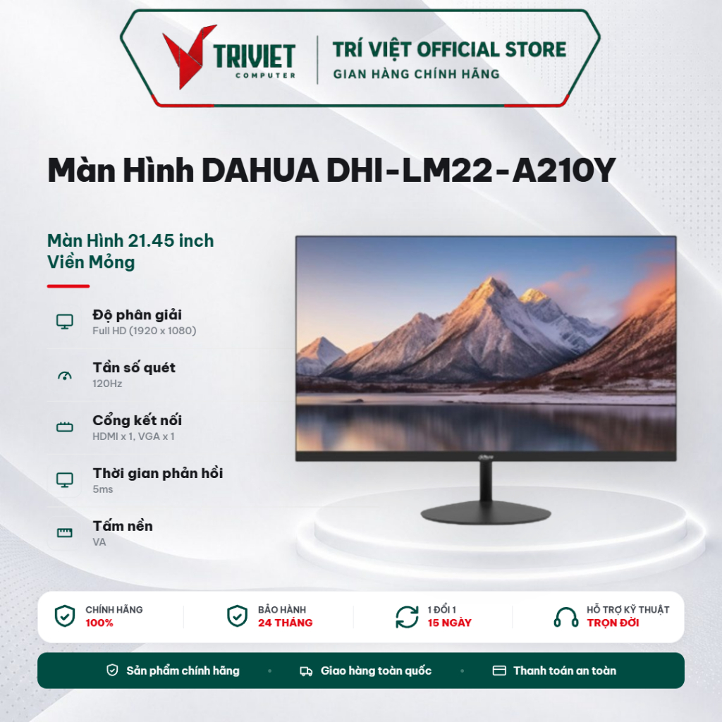 Màn Hình DAHUA DHI-LM22-A210Y (21.45 inch - VA - FHD - 5ms - 120Hz) - Màn Hình Văn Phòng Viền Mỏng | BigBuy360 - bigbuy360.vn