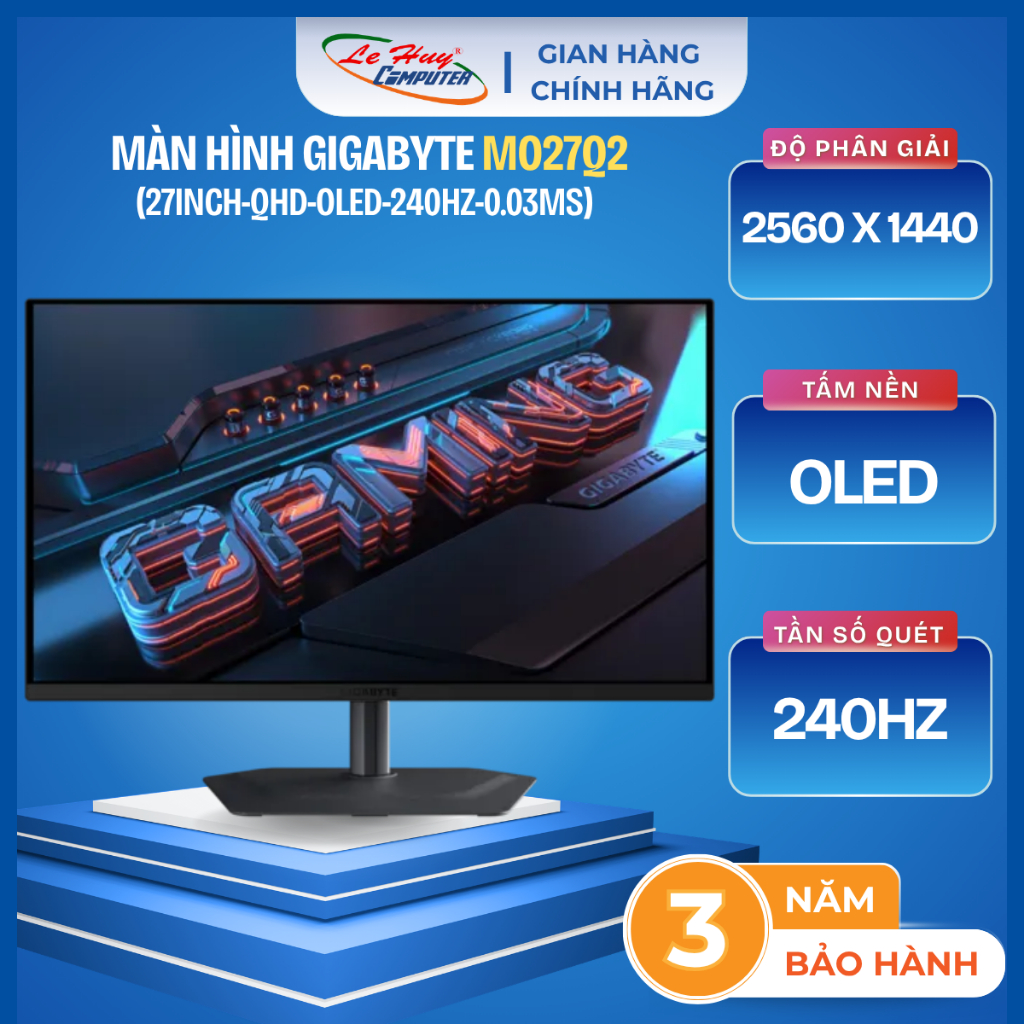 Màn Hình Máy Tính Gaming GIGABYTE MO27Q2/ FO27Q5P/ FO27Q3 (27 inch/ QD OLED/ QHD/ Có Loa) - Hàng Chí