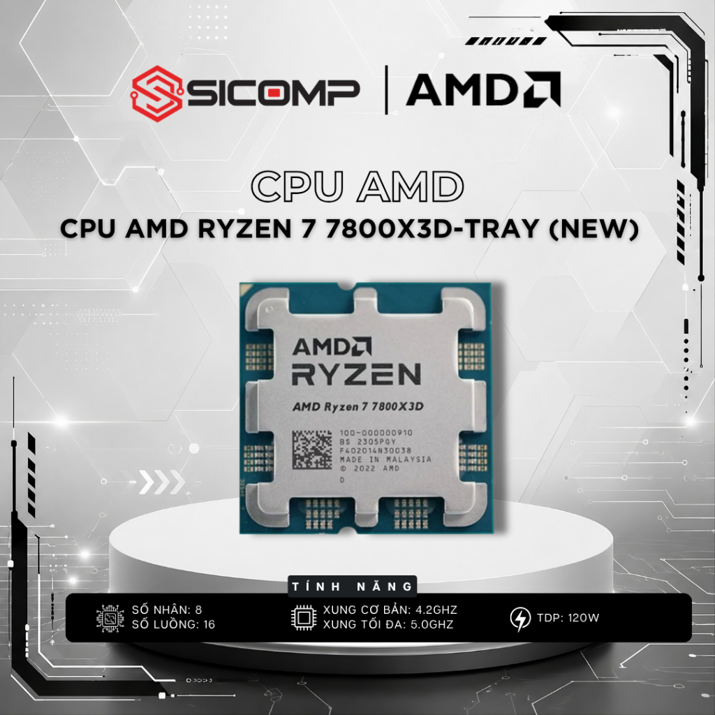 [FULL VAT] CPU AMD 7800X3D NEW TRAY, BH 3Y