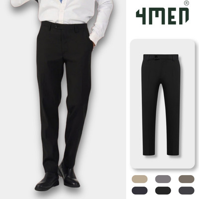 Quần tây âu nam co giãn 4MEN QT071 form slimfit Hàn Quốc ống ôm đẹp, vải cao cấp không nhăn, basic dễ phối, 6 màu basic