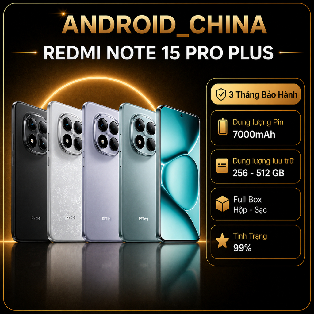 Điện thoại Xiaomi REDMI Note 15 Pro Plus - Đẹp 99% (Snapdragon 7s Gen 4 - Pin 7000mAh)